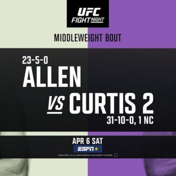 UFC FN: Allen vs Curtis 2: Typy, karta walk, zakłady (06.04)