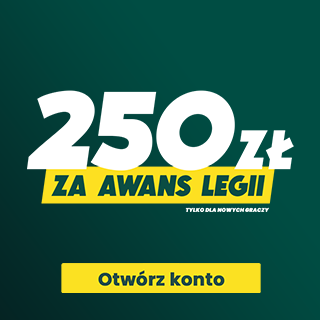 Promocja bukmacherska - 250 zł za awans Legii Warszawa do 2. rundy eliminacji Ligi Europy