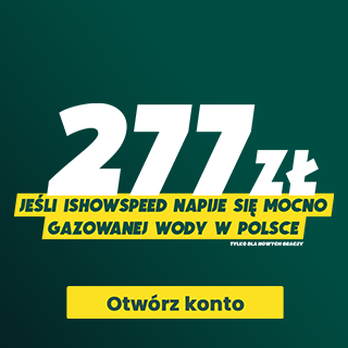 Promocja bukmacherska - 277 zł jeśli IShowSpeed napije się mocno gazowanej wody podczas transmisji w Polsce