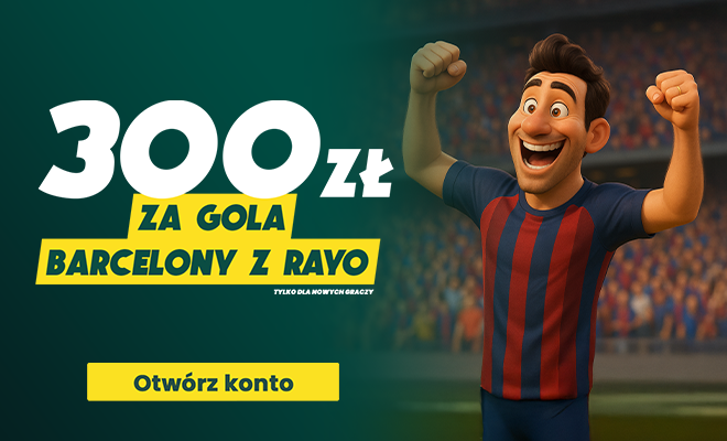 Promocja bukmacherska - 300 zł za gola Barcelony