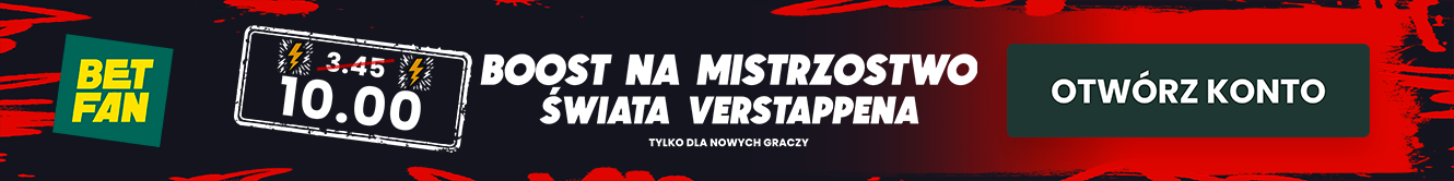 Promocja: kurs 10.0 na Mistrzostwo Świata F1 Verstappena