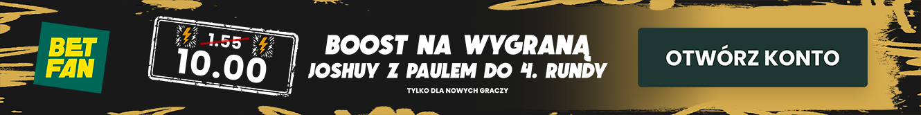 Promocja bukmacherska - kurs 10.0 na wygraną Joshuy do 4. rundy