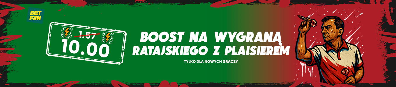 Promocja bukmacherska - kurs 10.0 na wygraną Ratajskiego