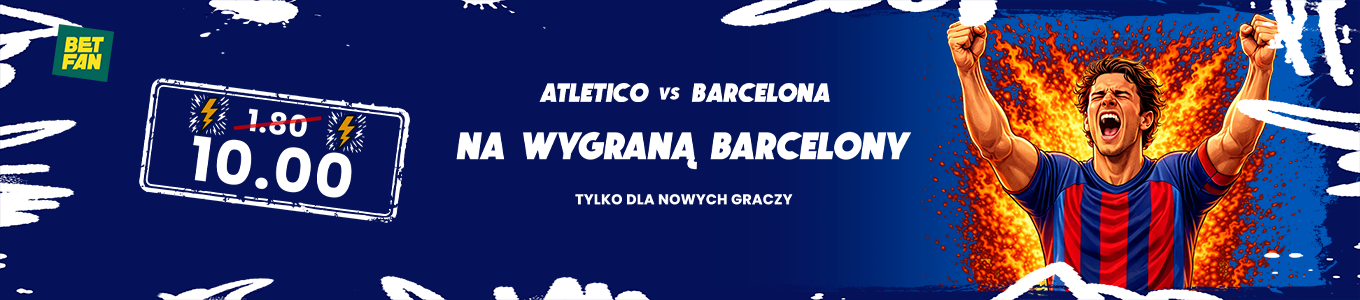 Kurs 10.0 na wygraną Barcelony