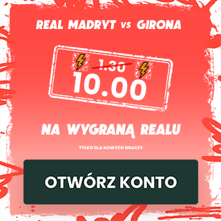 kurs 10.0 na wygraną Realu Madryt z Gironą