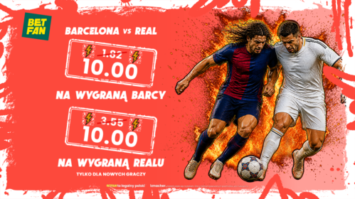 Kurs 10.0 na wygraną Barcelony lub Realu w El Clasico