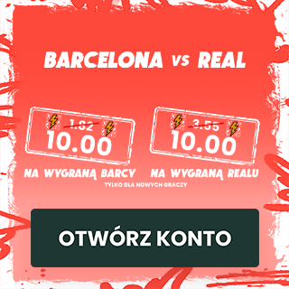 Kurs 10.0 na wygraną Barcelony lub Realu w El Clasico