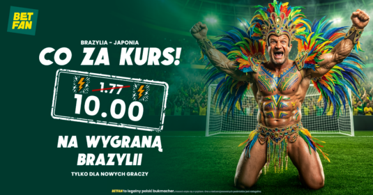 Kurs 10.0 na wygraną Brazylii z Japonią