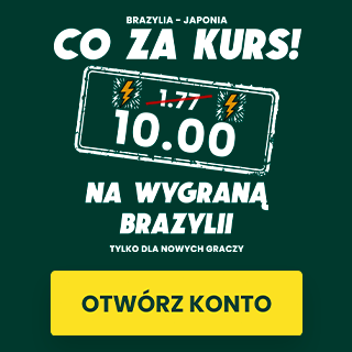 Kurs 10.0 na wygraną Brazylii z Japonią