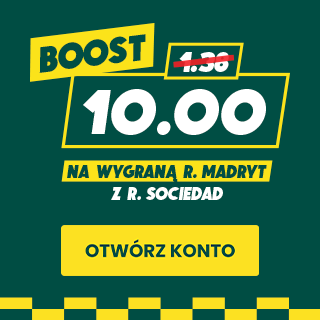 Kurs 10.0 na wygraną Realu Madryt z Realem Sociedad
