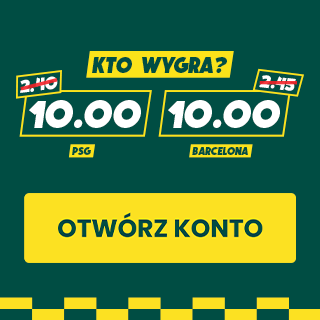 Kurs 10.0 na wygraną PSG lub Barcelony
